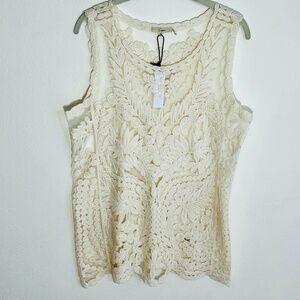 Capri | Embroidered Sheer Tank - NWT